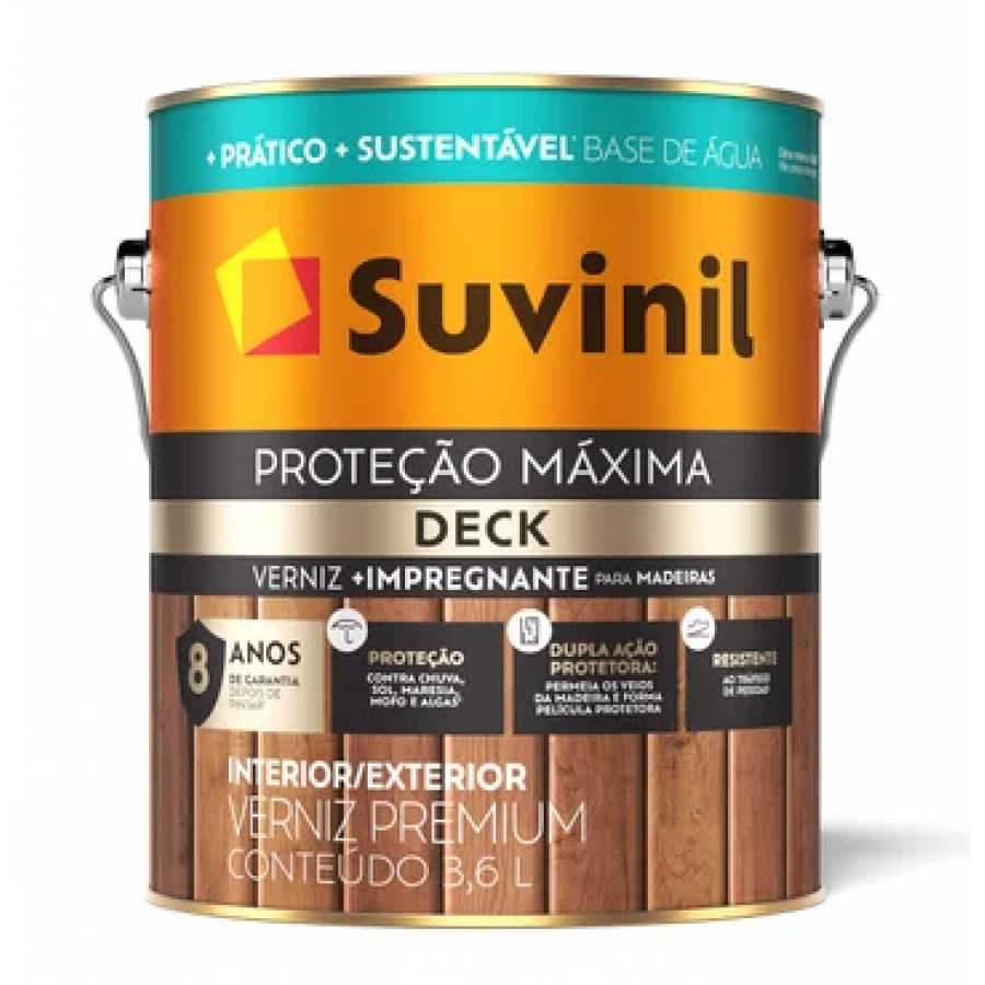 Verniz Água e Proteção Máxima Deck Acetinado Imbuia 3,6L - SUVINIL