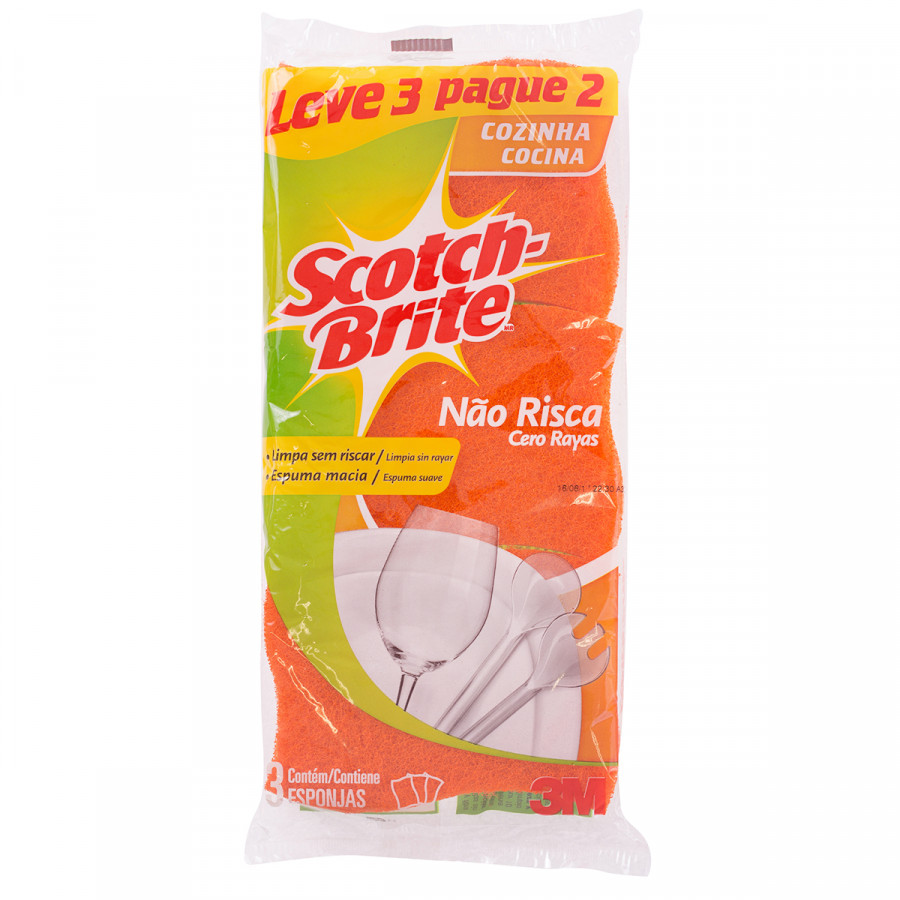 Esponja -nao risca laranja SCOTCH-BRITE