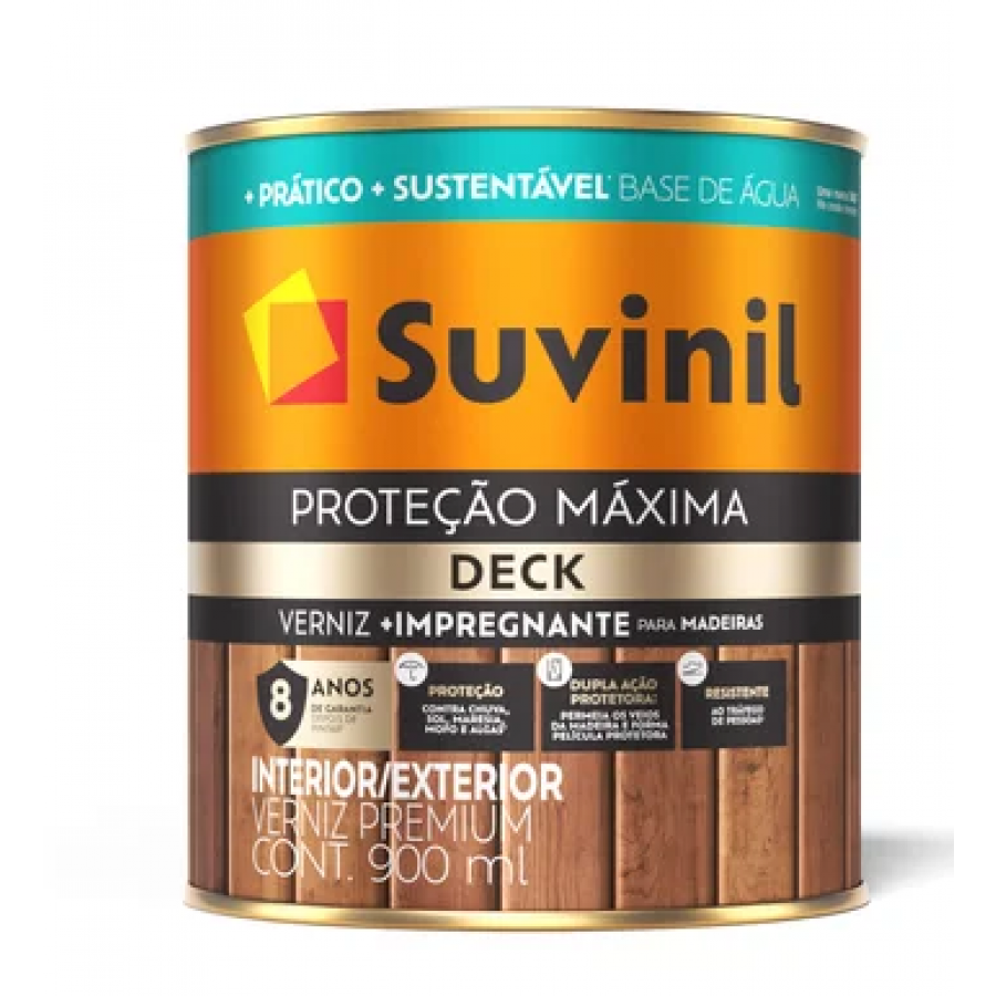 Verniz Água e Proteção Máxima Deck Acetinado Imbuia 900ML - SUVINIL