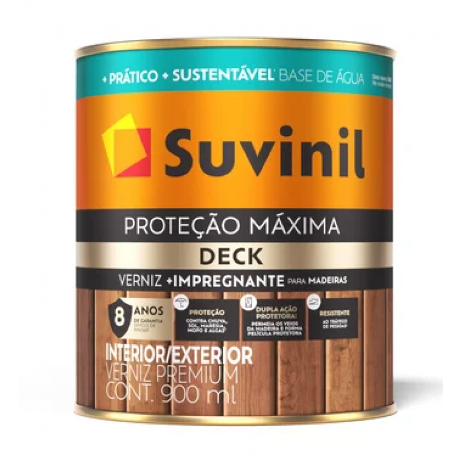 Verniz Água Proteção Máxima Deck Acetinado Mogno 3,6L - SUVINIL