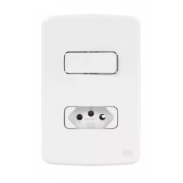 Interruptor 1 Simples com Tomada 20A 4X2 Branco - WEG