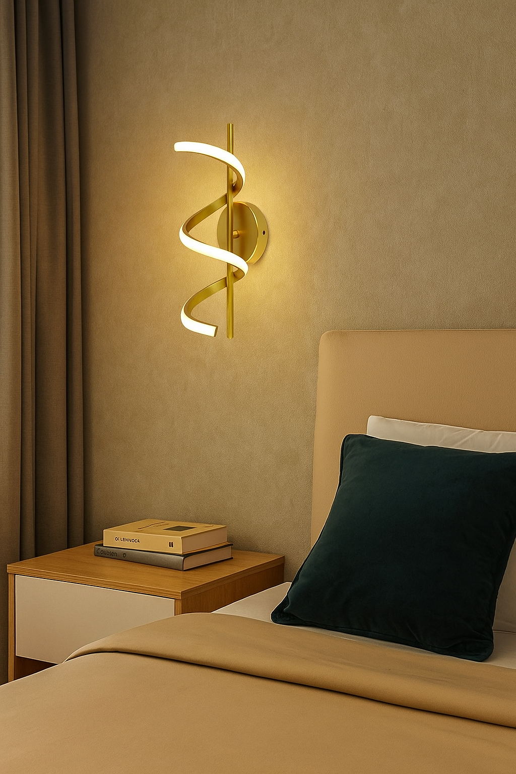 ARANDELA ESPIRAL DOURADA 9W 30CM GOOD - Imagem 2