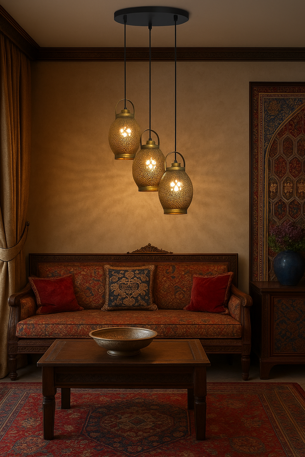 LUMINARIA PENDENTE TRIPLO MARROCOS 30CM GOOD - Imagem 2