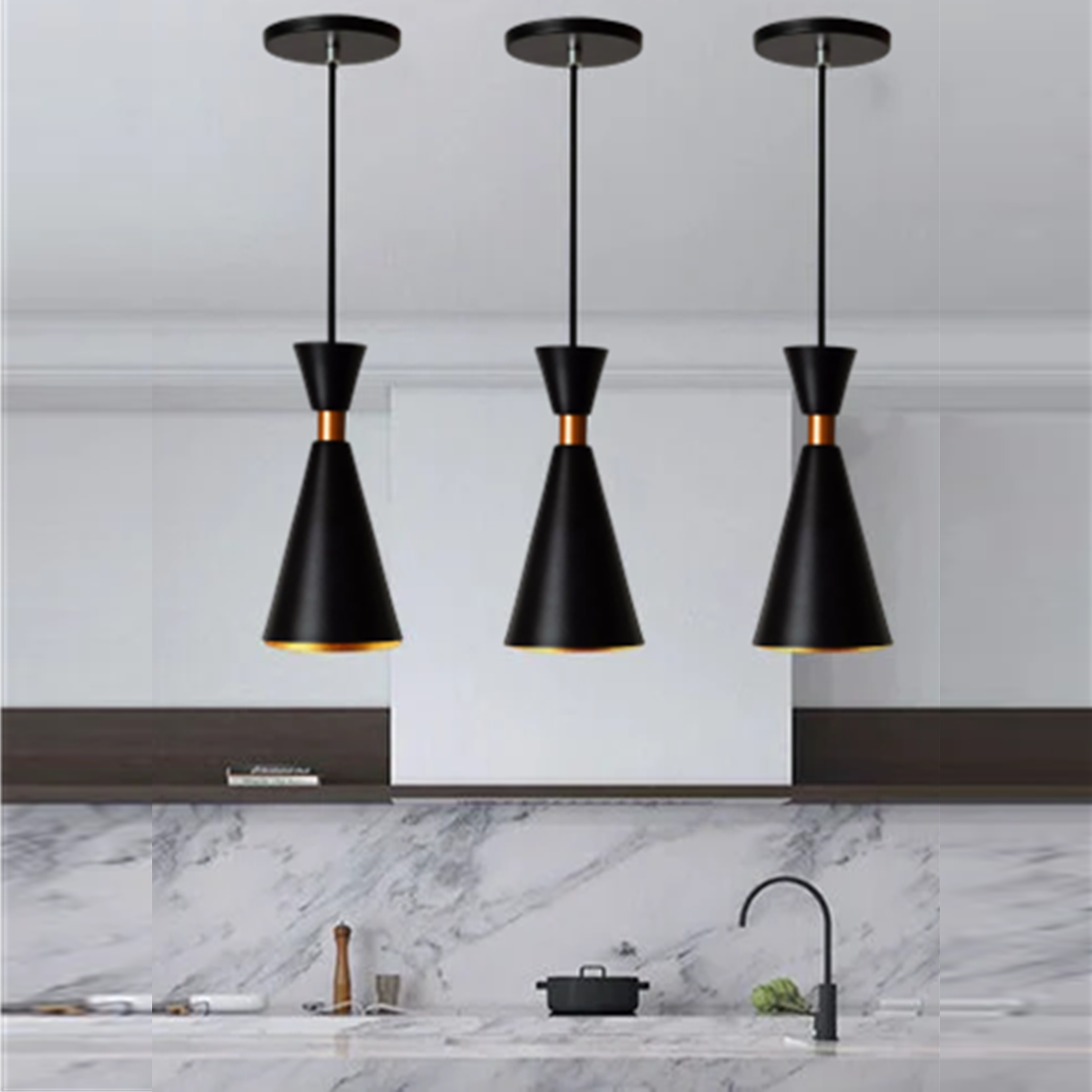 LUMINARIA PENDENTE CONE DELUXE 20CM PT GOOD - Imagem 2