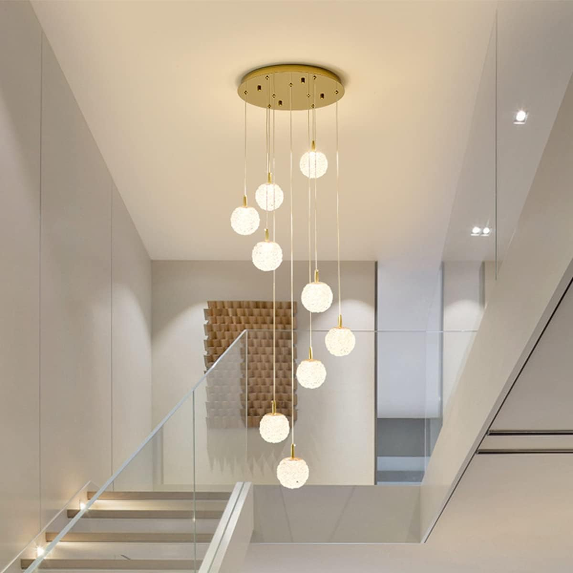 LUSTRE BOLA OURO 40X150CM GOOD - Imagem 2