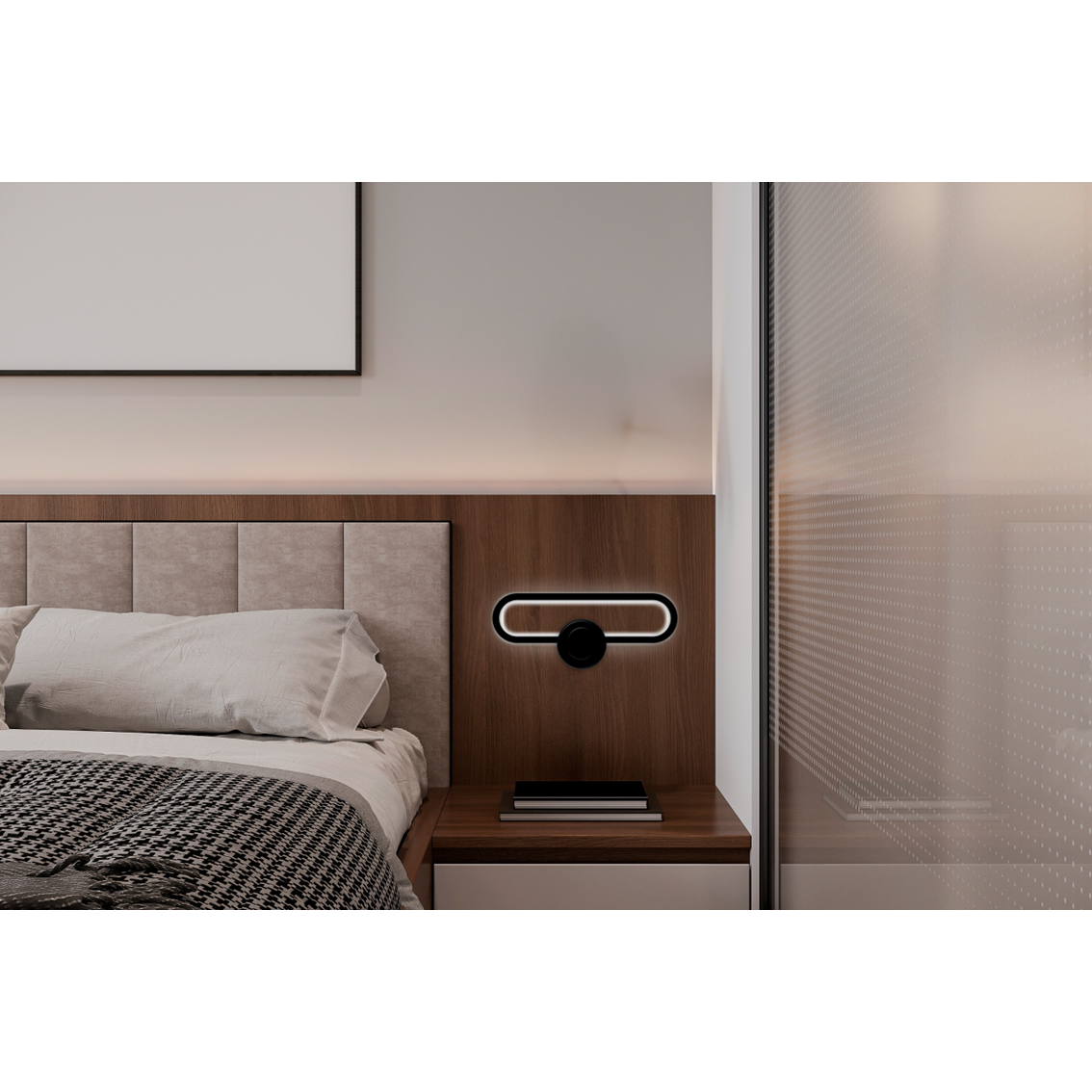 ARANDELA OVAL PRETA 7W 24CM GOOD - Imagem 2