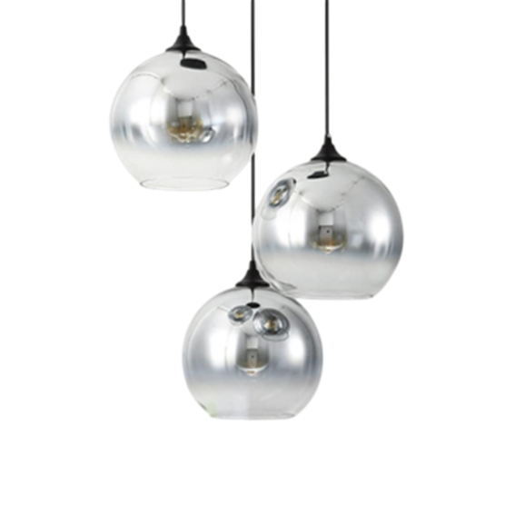 LUMINARIA PENDENTE TRIPLO BOLA CR 30CM GOOD