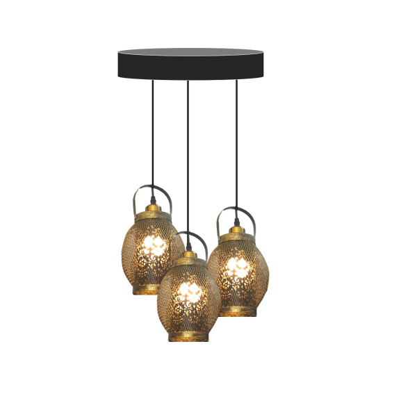LUMINARIA PENDENTE TRIPLO MARROCOS 30CM GOOD