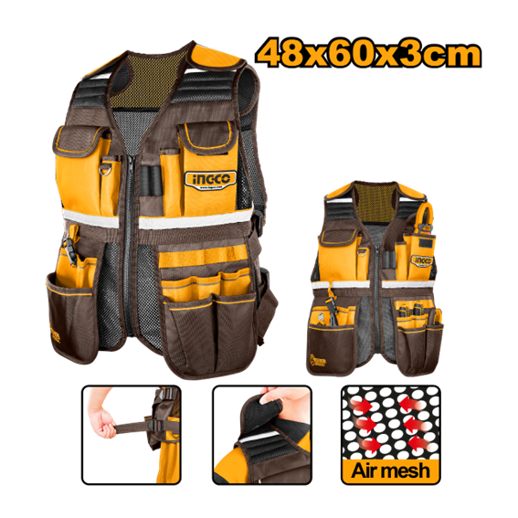COLETE PORTA FERRAMENTAS 17 BOLSOS HTVT09028 INGCO