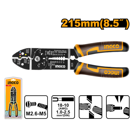 ALICATE DECAPADOR DE FIOS 215MM HWSP851 INGCO