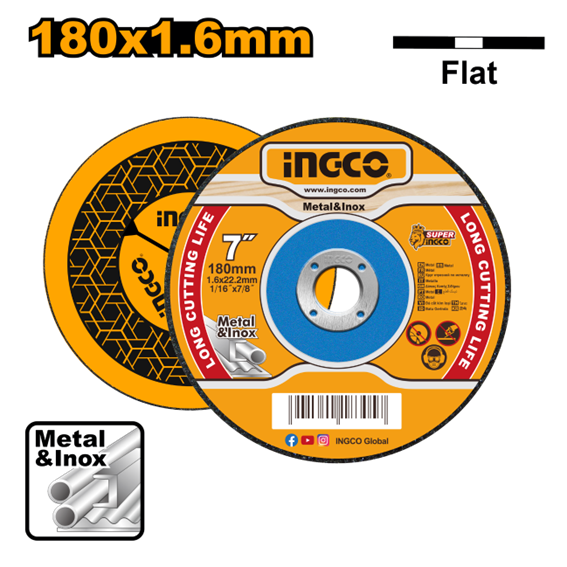 DISCO CORTE METAL 180X1.6X22.2MM MCD1618 INGCO