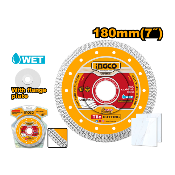 DISCO DIAMANTADO PORCELANATOELANATO 180MM ULTRAFINO DMD081801HT INGCO