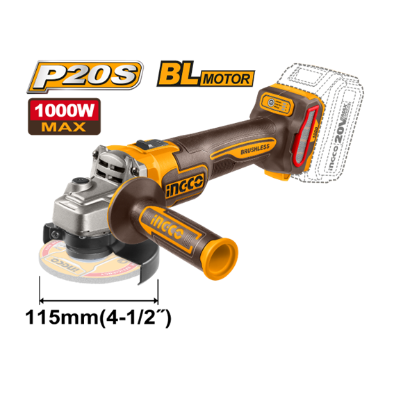 ESMERILHADEIRA 1000W 4.1/2'' 20V CAGLI27153 INGCO