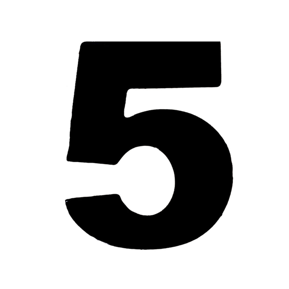 NUMERO PRETO 125MM CINCO NUMERAL