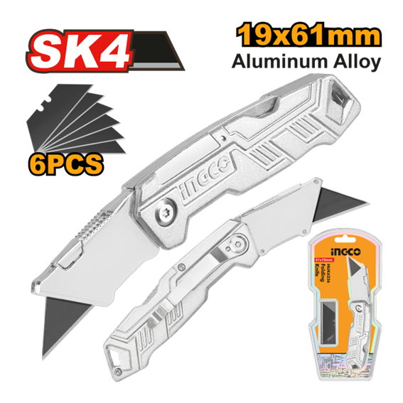 ESTILETE ALÚMINIO 19MM DOBR HUK6236 INGCO