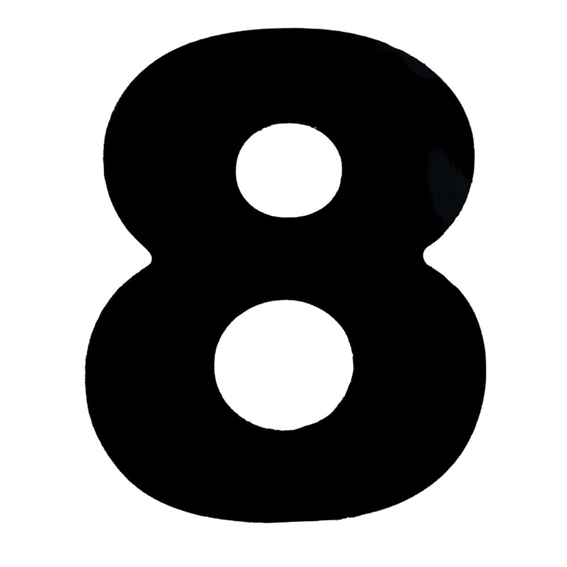 NUMERO PRETO 125MM OITO NUMERAL