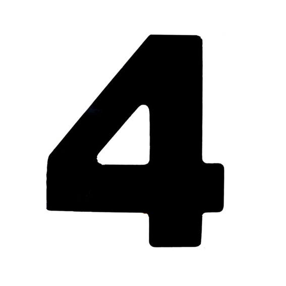NUMERO PRETO 125MM QUATRO NUMERAL