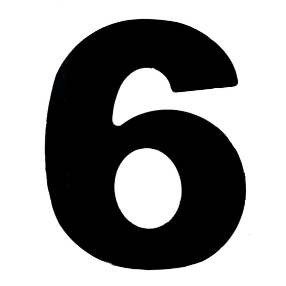 NUMERO PRETO 125MM SEIS NUMERAL