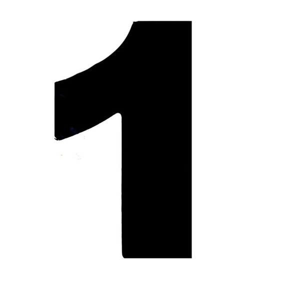 NUMERO PRETO 125MM UM NUMERAL