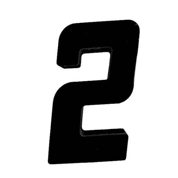 NUMERO PRETO QUADRADO 3D 185MM DOIS
