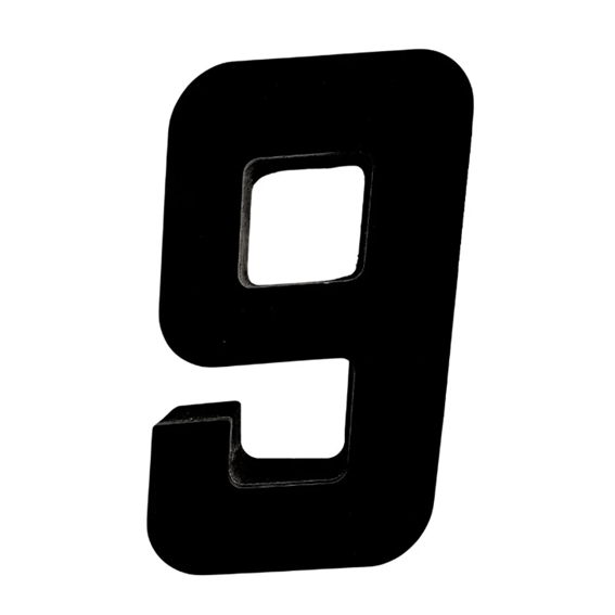 NUMERO PRETO QUADRADO 3D 185MM NOVE