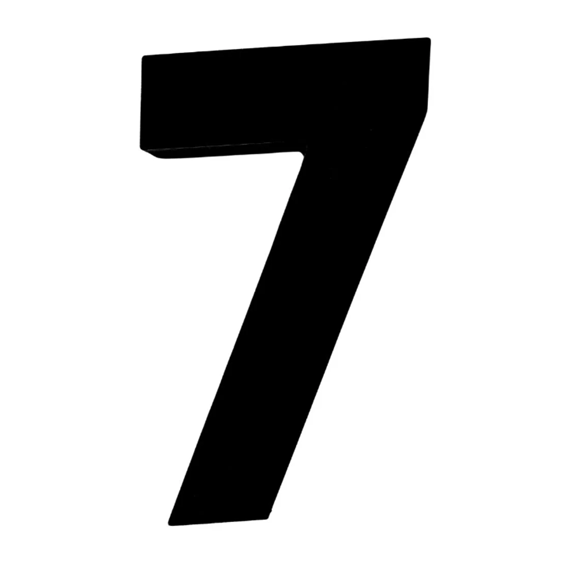 NUMERO PRETO QUADRADO 3D 185MM SETE