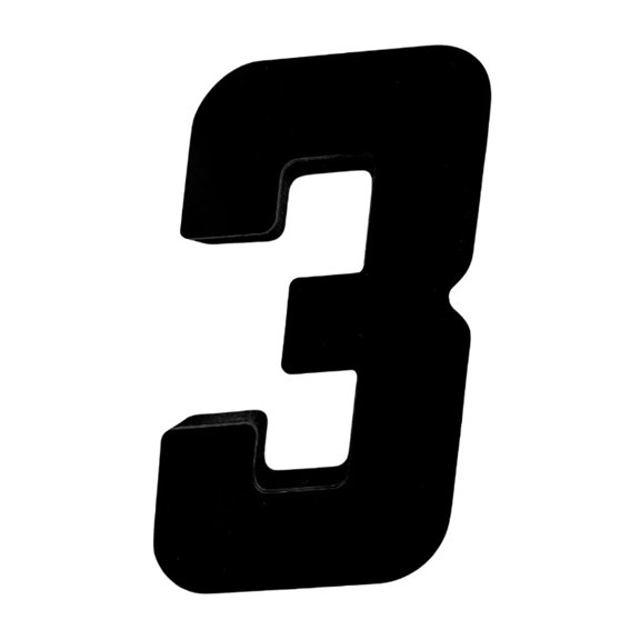 NUMERO PRETO QUADRADO 3D 185MM TRES