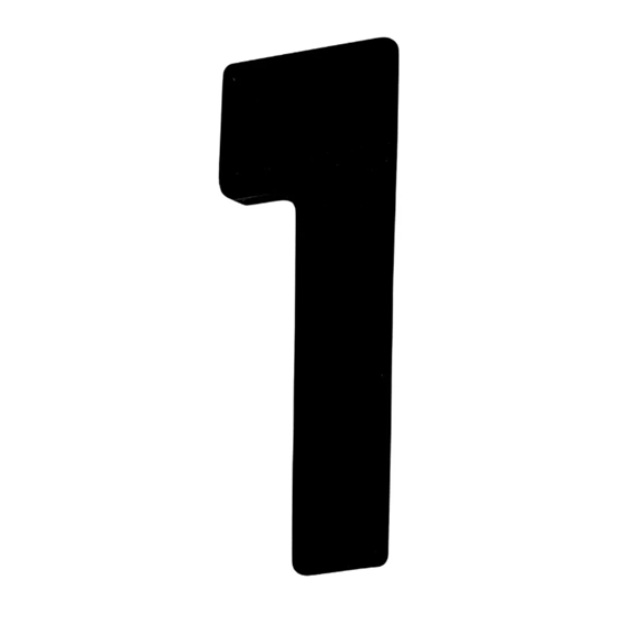 NUMERO PRETO QUADRADO 3D 185MM UM