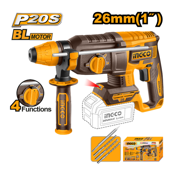 FURADEIRA  MARTELETE 20V 2.5J CRHLI20268 INGCO