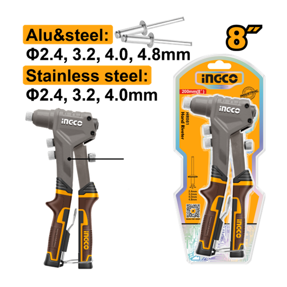 ALICATE REBITADOR MANUAL 8'' HR081 INGCO