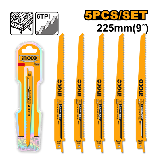 JOGO DE LAMINA SERRA SABRE MAD 4PC RSB1111DF INGCO