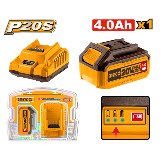 KIT CARREGADOR + BATERIA 4A 20V FBCPK12149 INGCO
