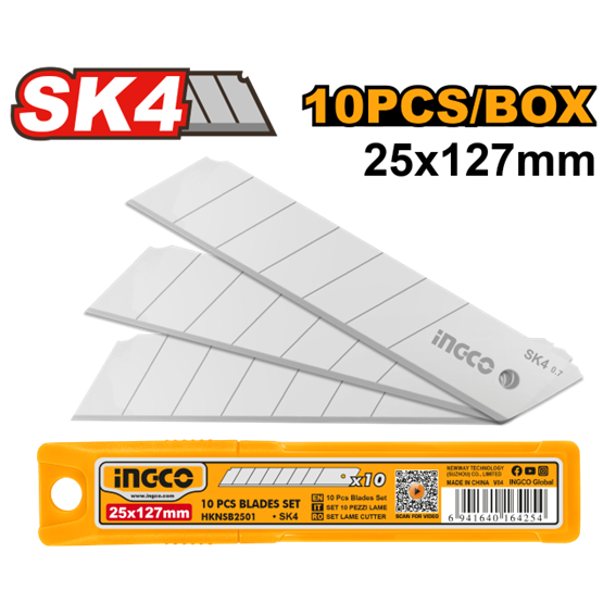 LÂMINA PARA ESTILETE 25MM 10 PEÇAS HKNSB2501 INGCO