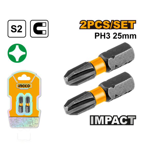 BITS IMPACTO PH3 22MM 2 PEÇAS SDBIM71PH325 INGCO