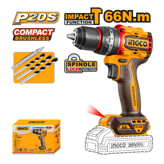 PARAFUSADEIRA 1/2'' 20V CIDLI20668-9 INGCO