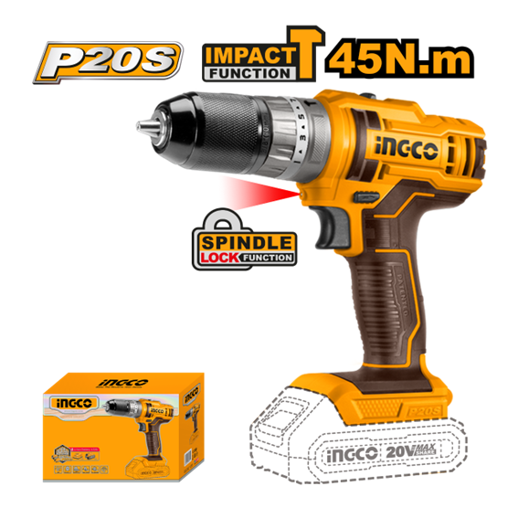 PARAFUSADEIRA 3/8'' 20V CIDLI201455 INGCO