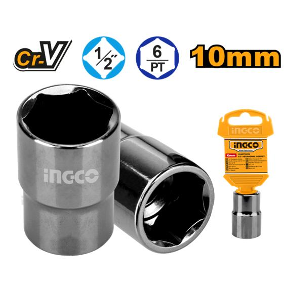 SOQUETE SEXTAVADO 1/2 10MM HHAST121 INGCO