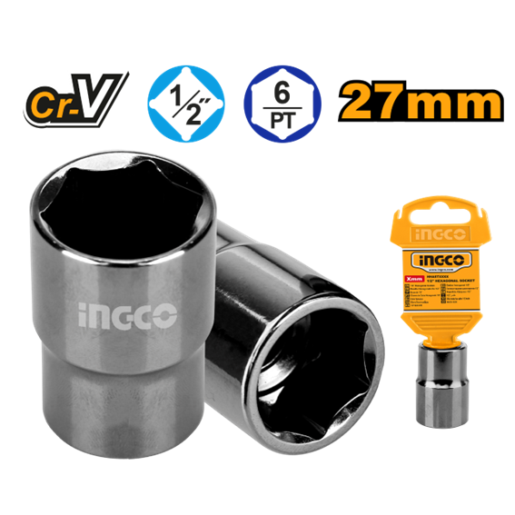 SOQUETE SEXTAVADO 1/2 27MM HHATS12271 INGCO