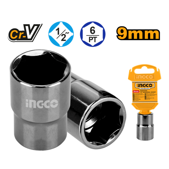 SOQUETE SEXTAVADO 1/2 9MM HHAST12091 INGCO