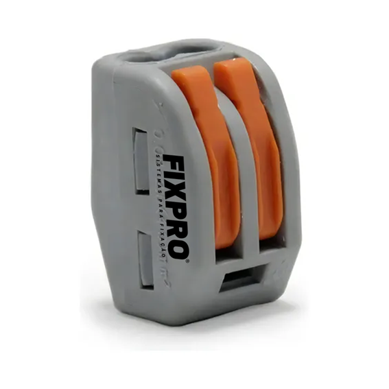 CONECTOR 2 VIAS CINZA CE221 50 PEÇAS  FIXPRO