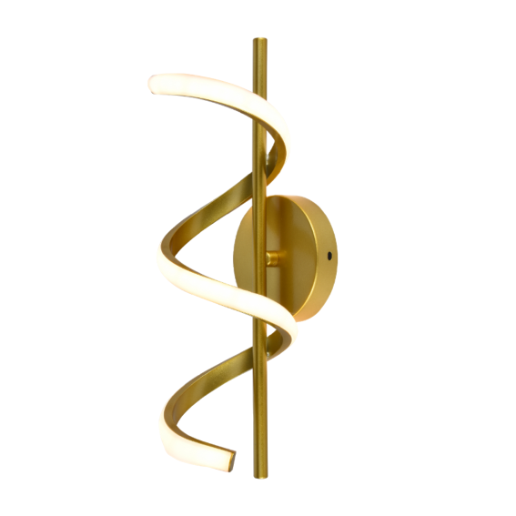 ARANDELA ESPIRAL  DOURADA 9W 30CM GOOD