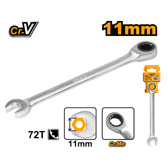 CHAVE COMBINADA CATRACA 11MM HCSPAR111 INGCO