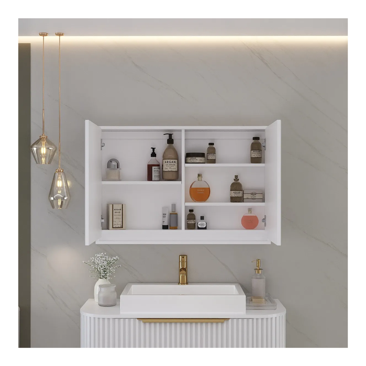 ARMÁRIO KIT ALICE BRANCO 100CM FABRIBAM - Imagem 3