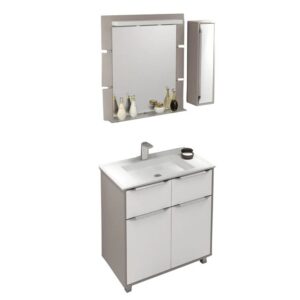 ARMÁRIO KIT RAVENA SUPREMO/EBANO 80CM BALCONY