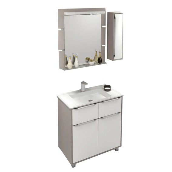 ARMÁRIO KIT RAVENA SUPREMO/EBANO 80CM BALCONY