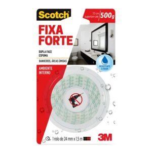 FITA DUPLA FACE FIXA FORTE BANHEIRO 24MMX1.5M 3M