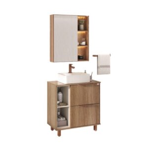 ARMÁRIO KIT LIVIA CATEDRAL/NUDE 60CM FABRIBAM