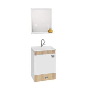 ARMÁRIO KIT UNO BRANCO/CARVÁLVULAHO 40CM FABRIBAM