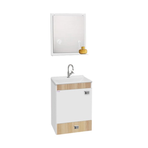 ARMÁRIO KIT UNO BRANCO/CARVÁLVULAHO 40CM FABRIBAM