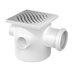 CAIXA SIFONADA COM  GRELHA QUADRADARADA INOX 100X100X50 TIGRE